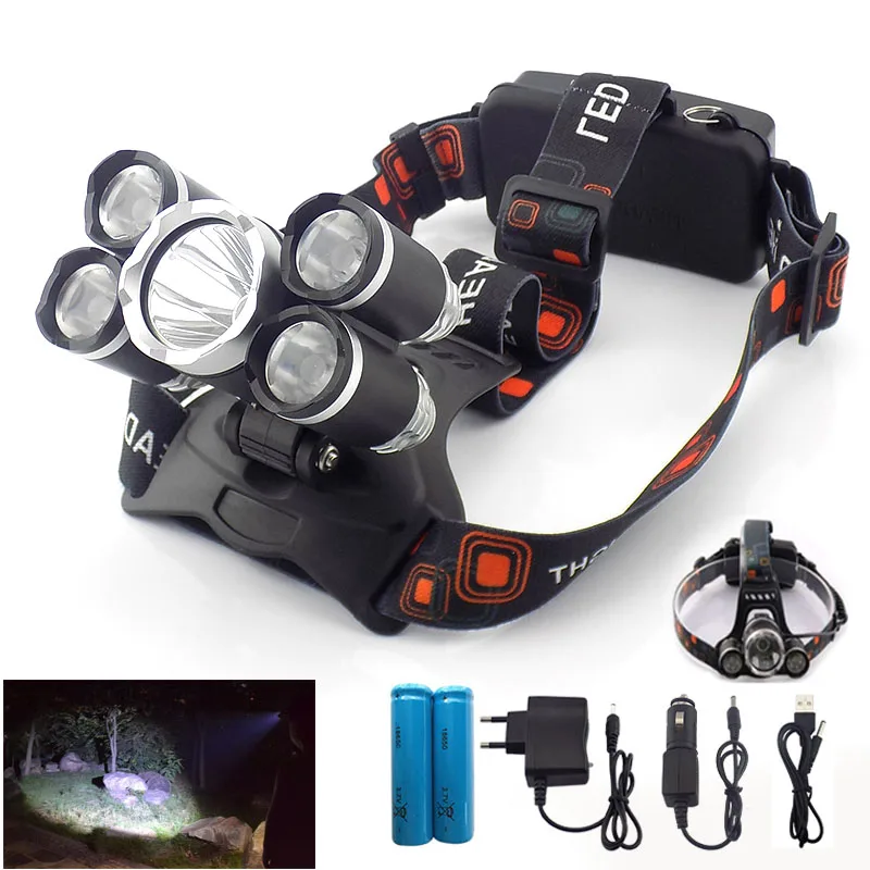 High powerful headlamp 5 LED T6 /Q5 Head Lamp Torch light frontal Flashlight Headlight Lanterna hoofdlamp 18650 battery fishing
High powerful headlamp 5 LED T6 /Q5 Head Lamp Torch light frontal Flashlight Headlight Lanterna hoofdlamp 18650 battery fishing
