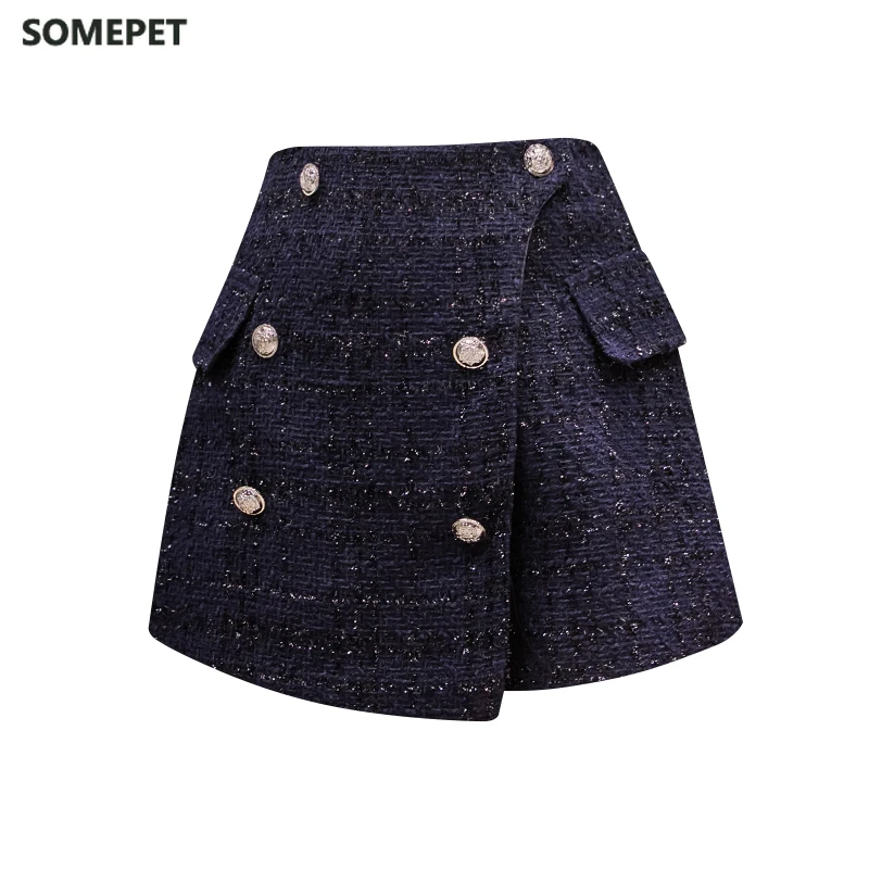 Buttons Tweed Wide-legged Shorts Skirts Autumn Winter Women Fashion Empire Shorts Girls A-line Shorts Bottoms
Buttons Tweed Wide-legged Shorts Skirts Autumn Winter Women Fashion Empire Shorts Girls A-line Shorts Bottoms
