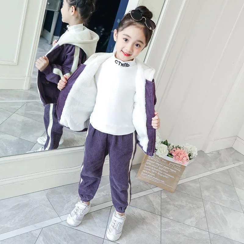 Teen Girls' corduroy suit 2021 Autumn Winter Children Clothing Suits Tops+Pants Outfit Kids plus velvet thickening Clothes 4-12
Teen Girls' corduroy suit 2021 Autumn Winter Children Clothing Suits Tops+Pants Outfit Kids plus velvet thickening Clothes 4-12