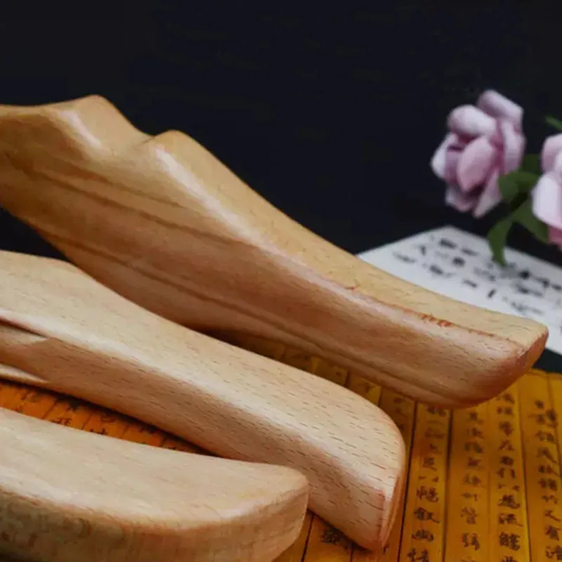 3Pcs Natural Beech Solid Wood Scraping Stick Body Gua Sha Massage Spa Therapy Tool Reflexology Guasha Relaxation Rolling Bars