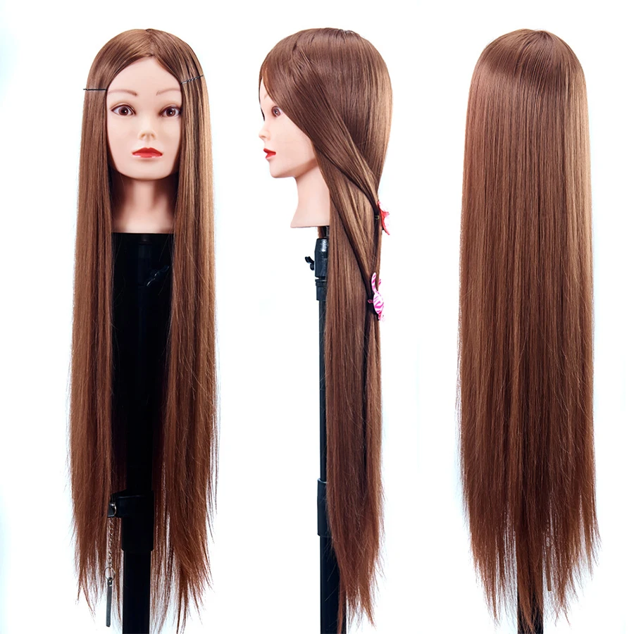 Фото 30 дюймов тренировочная голова парикмахерские куклы с очень длинными волосами