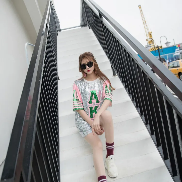 QING MO Women Full Sequin T Shirt 2021 Summer Women Letter Printed T Shirt Female Patchwork Color T Shirt ZQY7357
QING MO Women Full Sequin T Shirt 2021 Summer Women Letter Printed T Shirt Female Patchwork Color T Shirt ZQY7357