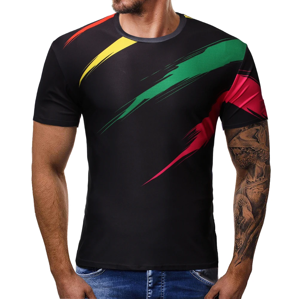 Summer popular T-shirt men's streetwear O-neck short-sleeved T-shirt tops punk style men's casual 3D printing T-shirt
Summer popular T-shirt men's streetwear O-neck short-sleeved T-shirt tops punk style men's casual 3D printing T-shirt