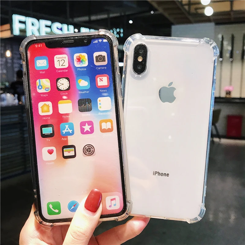 Прозрачный противоударный силиконовый чехол для iPhone 11 Pro X XS Max XR 6 5 S 7 8 SE 2 2020 Plus 360