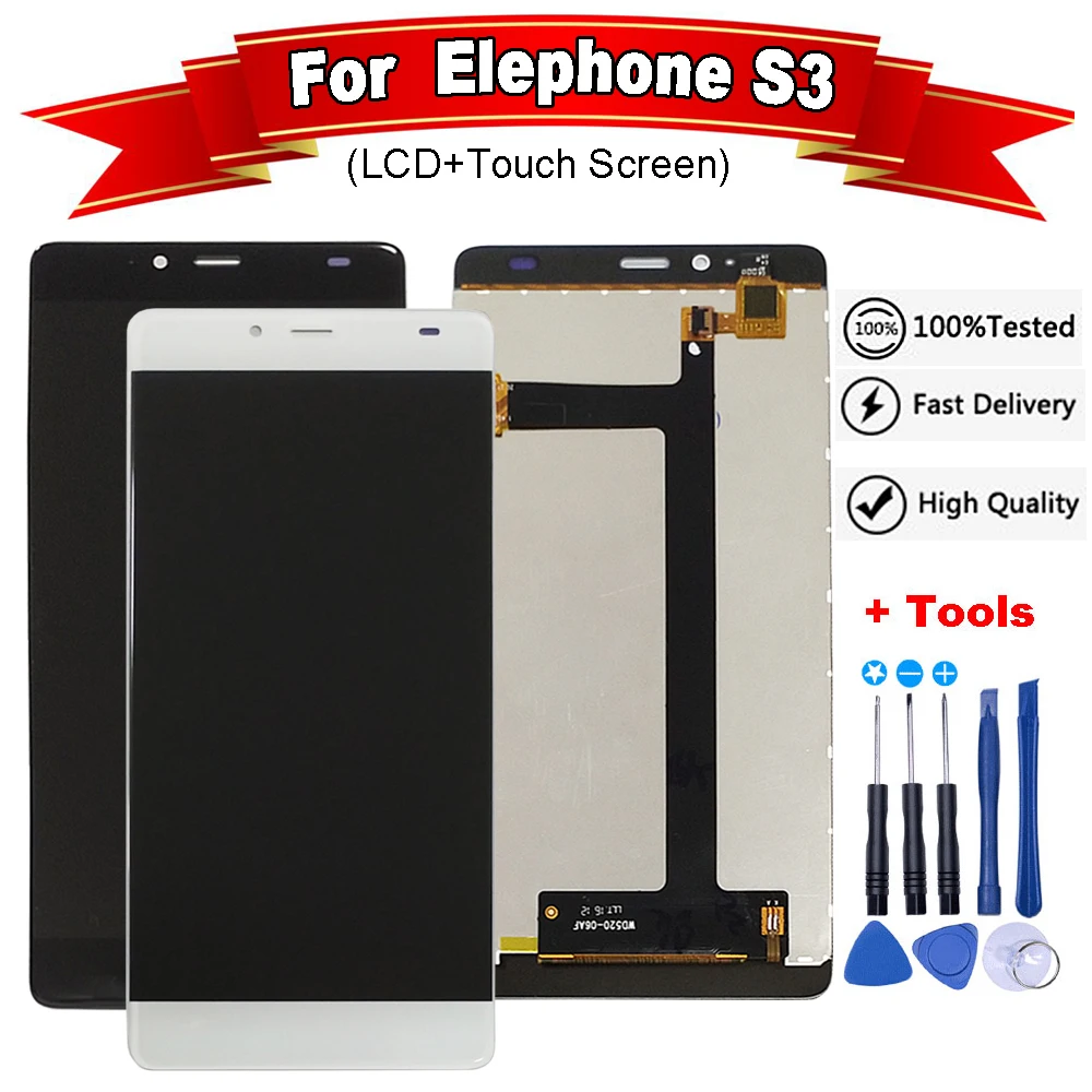 ЖК дисплей 5 2 дюйма для Elephone S3 с сенсорным экраном в сборе s3 дигитайзер Сенсорная
