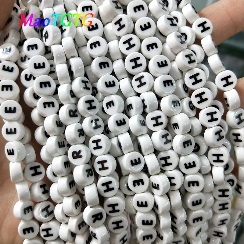 

Capital Letters Ceramic Beads For Jewelry Making Necklace Bracelet 4x8mm Handmade Porcelain Ceramic Letter Beads Wholesale