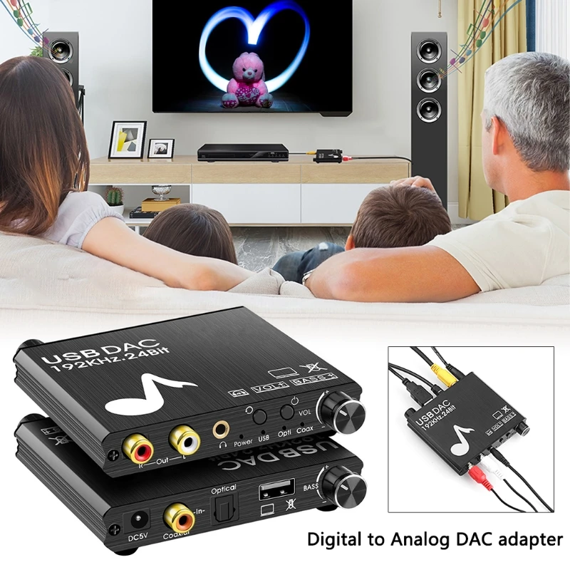 New Digital to Analog Audio Converter 192KHz with Bass and Volume Adjustment Digital SPDIF/Optical/Toslink/Coaxial to Analog Ste
New Digital to Analog Audio Converter 192KHz with Bass and Volume Adjustment Digital SPDIF/Optical/Toslink/Coaxial to Analog Ste
