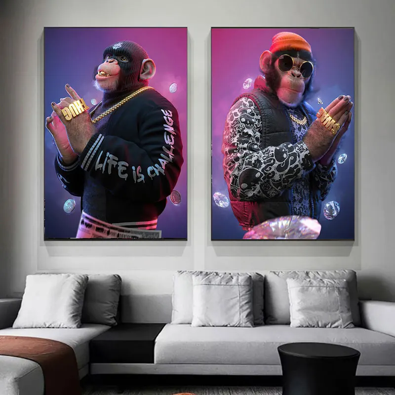 Monkey Wears Gold Necklace Canvas Painting Animal Portrait Posters And Prints Wall Art Pictures For Living Room Home Decor
Monkey Wears Gold Necklace Canvas Painting Animal Portrait Posters And Prints Wall Art Pictures For Living Room Home Decor