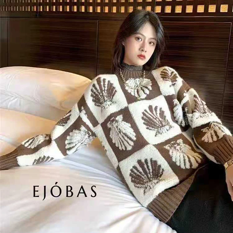 Womens Half-high Collar Design Pattern Knitted Sweater 2020 Winter New Lazy Wind Loose Thicken Warm Sweater Casual All-match Top
Womens Half-high Collar Design Pattern Knitted Sweater 2020 Winter New Lazy Wind Loose Thicken Warm Sweater Casual All-match Top