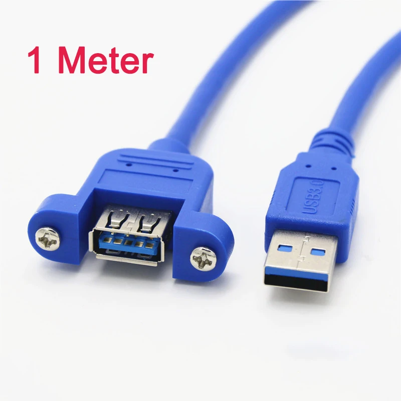 Shielded USB 3.0 Panel Mount Male To Female Extension Adapter Cable 100cm with Screws Blue
Shielded USB 3.0 Panel Mount Male To Female Extension Adapter Cable 100cm with Screws Blue