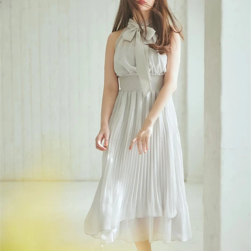 Fresh Elegant Pleated Design Woman Dress Japan Style Sleeveless High Elastic Waist Robe Chic Drawstring Draped Vestidos
Fresh Elegant Pleated Design Woman Dress Japan Style Sleeveless High Elastic Waist Robe Chic Drawstring Draped Vestidos
