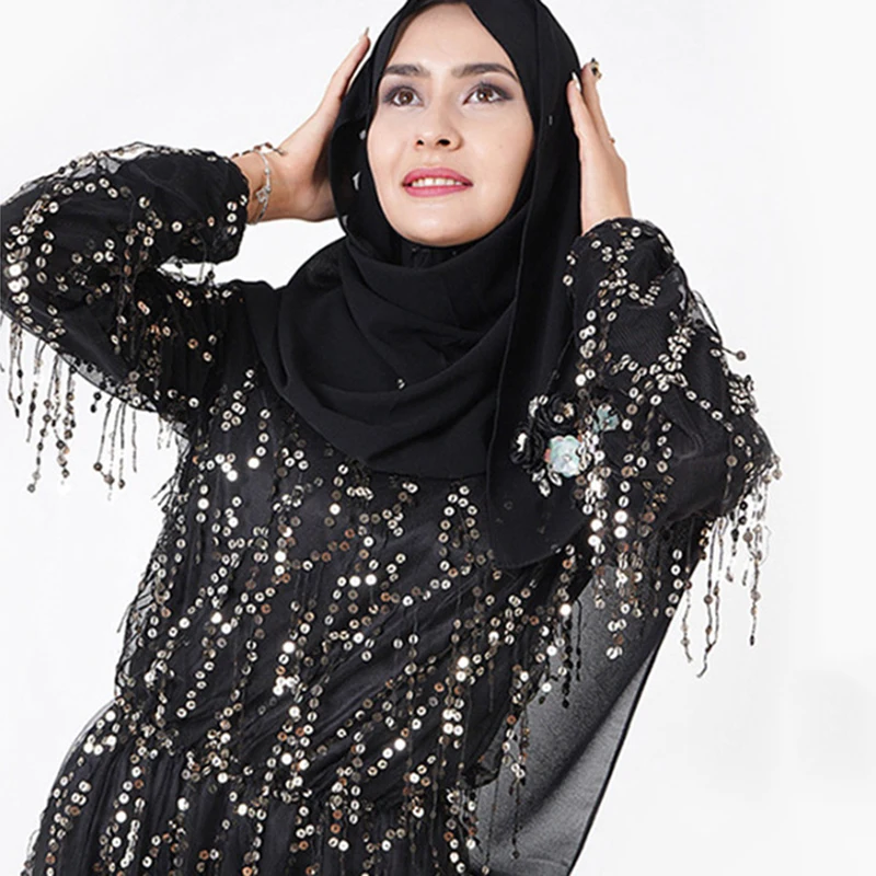 New Muslim Turkey Southeast Asia Party Dress Dress Tassel Sequin Saudi Arabian Robe Women's Eid Mubarak Islamic Prayer Clothes
New Muslim Turkey Southeast Asia Party Dress Dress Tassel Sequin Saudi Arabian Robe Women's Eid Mubarak Islamic Prayer Clothes