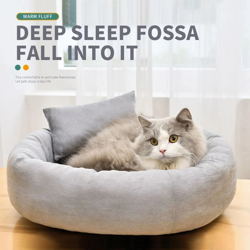 Round Plush Pet Bed with Pillow for Cats Small Dogs Round Cuddler Oval Cozy Self-Warming Cat Bed for Improved Sleep With pillow
Round Plush Pet Bed with Pillow for Cats Small Dogs Round Cuddler Oval Cozy Self-Warming Cat Bed for Improved Sleep With pillow