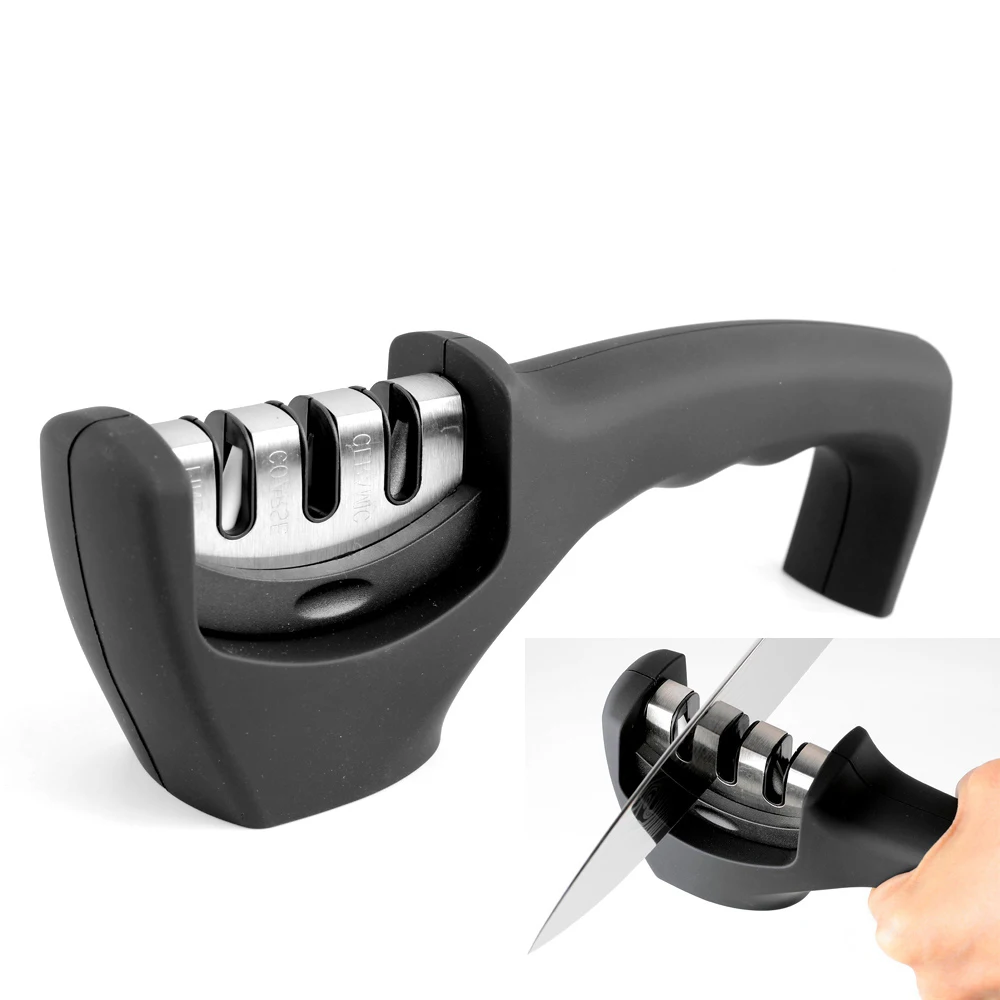 Knife Sharpener for Ceramic, Steel, Straight and Serrated Knives & Scissors - Diamond/Tungsten/Ceramic Sharpening Blades
Knife Sharpener for Ceramic, Steel, Straight and Serrated Knives & Scissors - Diamond/Tungsten/Ceramic Sharpening Blades