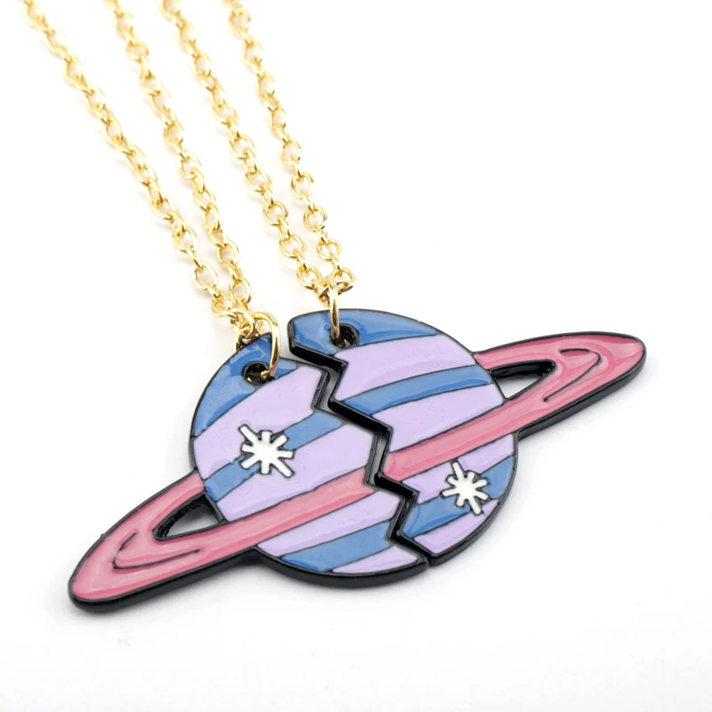 Best Friends Cute Purple Pink Planet Galaxy Pendant Metal Enamel Beads Neck Pendants Chain Necklaces Grunge Collier Aesthetic
Best Friends Cute Purple Pink Planet Galaxy Pendant Metal Enamel Beads Neck Pendants Chain Necklaces Grunge Collier Aesthetic