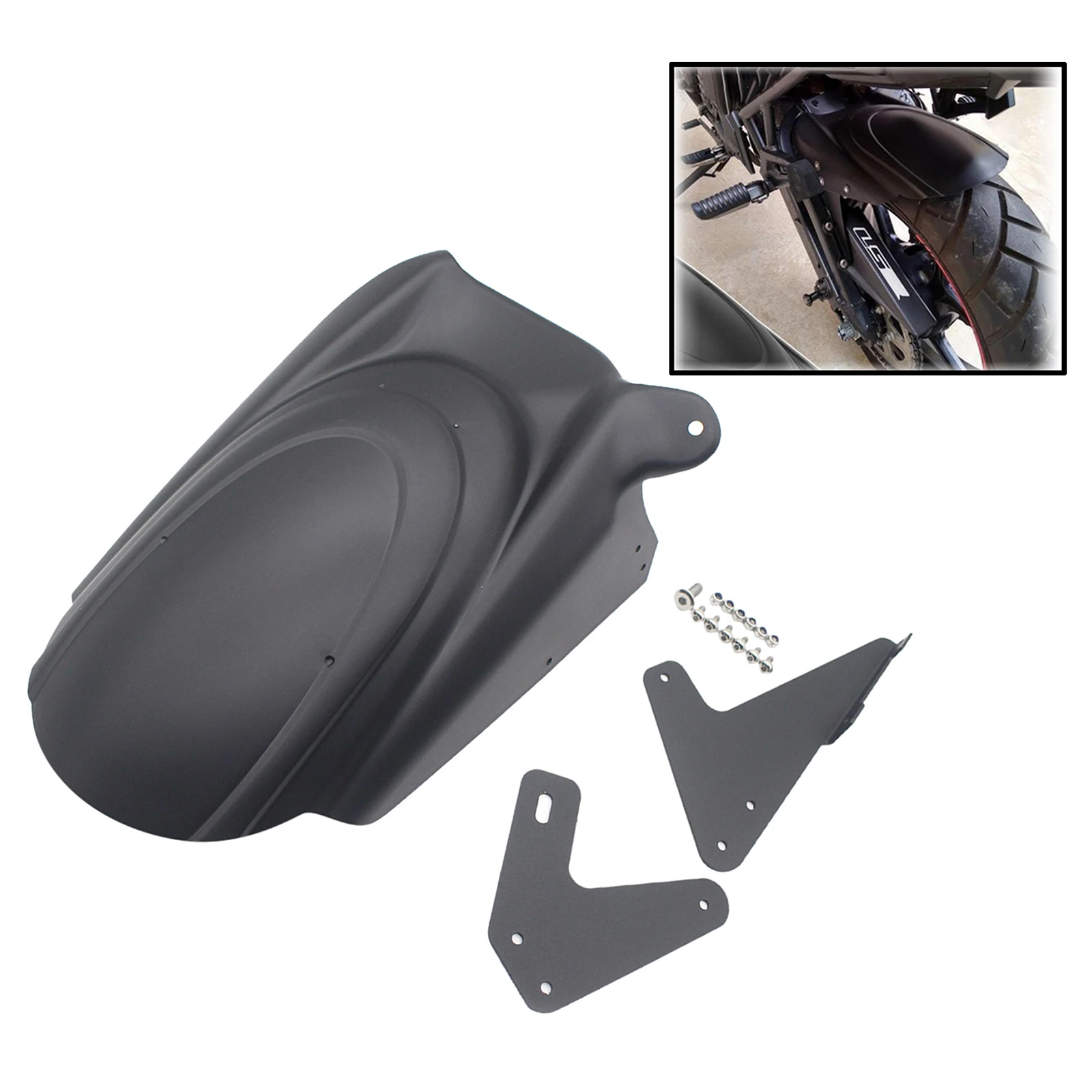 Black Rear Tire Hugger Mudguard For KAWASAKI Versys650 KLE650 2007-2020 
Black Rear Tire Hugger Mudguard For KAWASAKI Versys650 KLE650 2007-2020