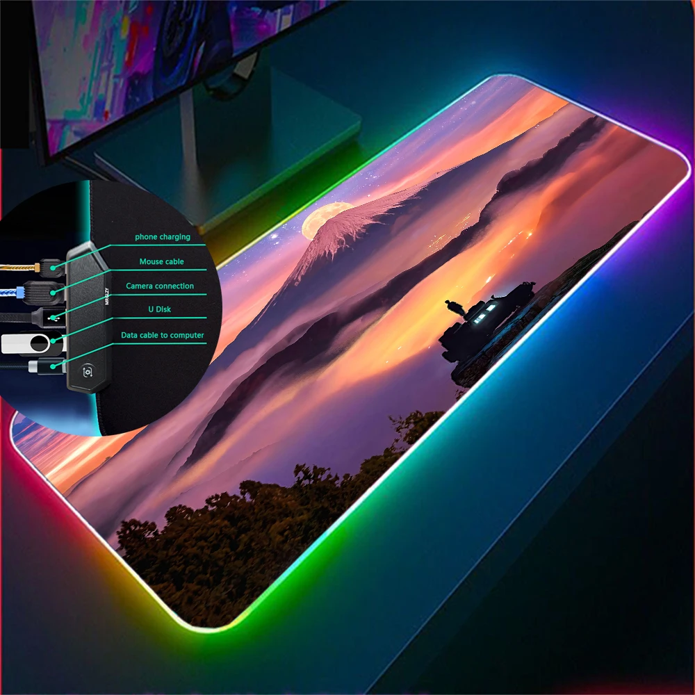MRG RGB Anime Mouse Pad Type-C 4-Port USB Hub LED Large Mousepad XXL Laptop Non-slip Mouse Pad Mount for Fuji Scenery Mousepad
MRG RGB Anime Mouse Pad Type-C 4-Port USB Hub LED Large Mousepad XXL Laptop Non-slip Mouse Pad Mount for Fuji Scenery Mousepad