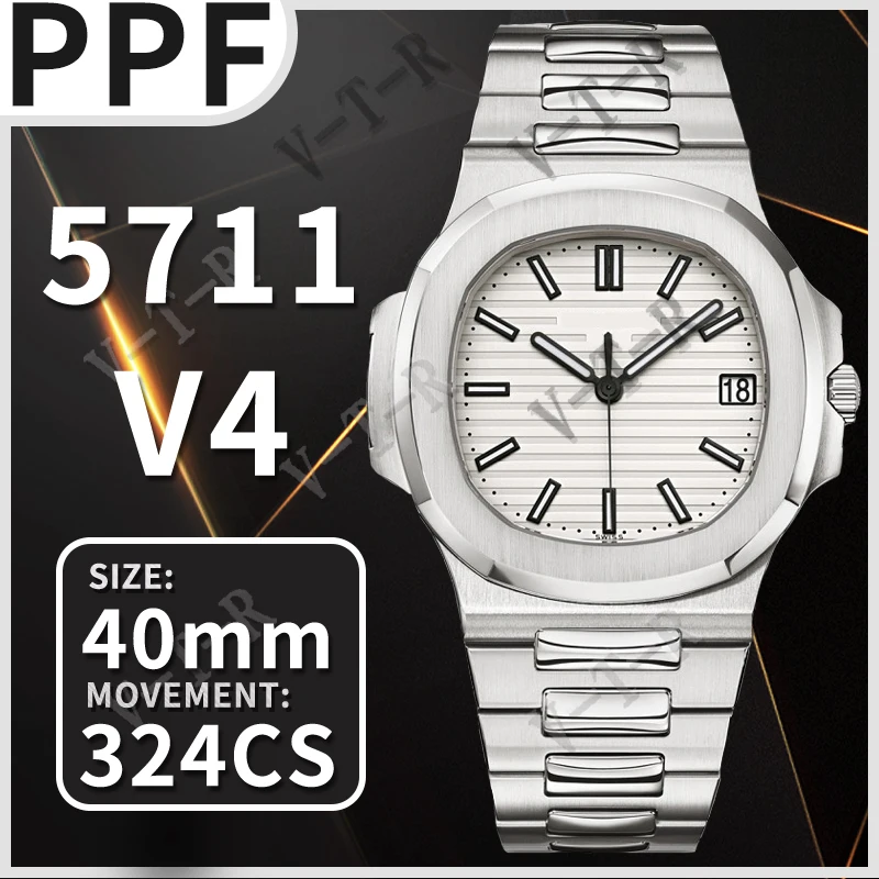 Men's Automatic Mechanical Watch 40MM Nautilus 5711/1A PPF 1:1 Best Edition Blue Textured Dial on SS Bracelet 324CS New V4
Men's Automatic Mechanical Watch 40MM Nautilus 5711/1A PPF 1:1 Best Edition Blue Textured Dial on SS Bracelet 324CS New V4