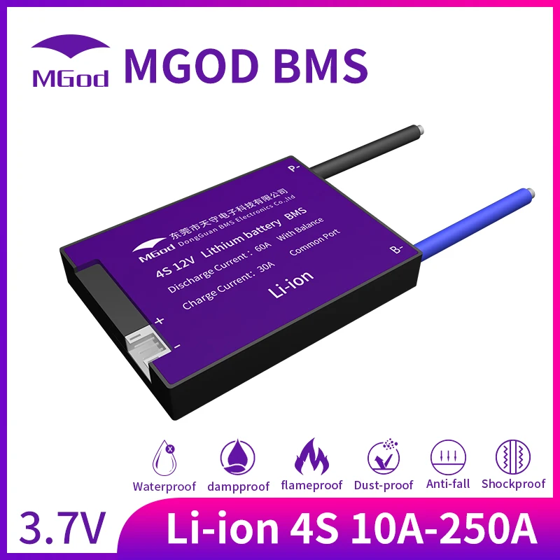 BMS 3 7 V 4S12V литий ионная батарея 18650 20A 30A 40A 60A 80A 100A балансировочная плата для