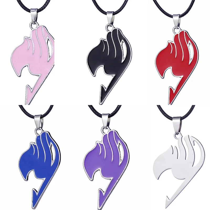 Fairy Tail Necklace Guild Tattoo Pendant Blue Red Pink Black Enamel Cute Leather Rope Cartoon Anime Fashion Jewelry Dorpshipping
Fairy Tail Necklace Guild Tattoo Pendant Blue Red Pink Black Enamel Cute Leather Rope Cartoon Anime Fashion Jewelry Dorpshipping