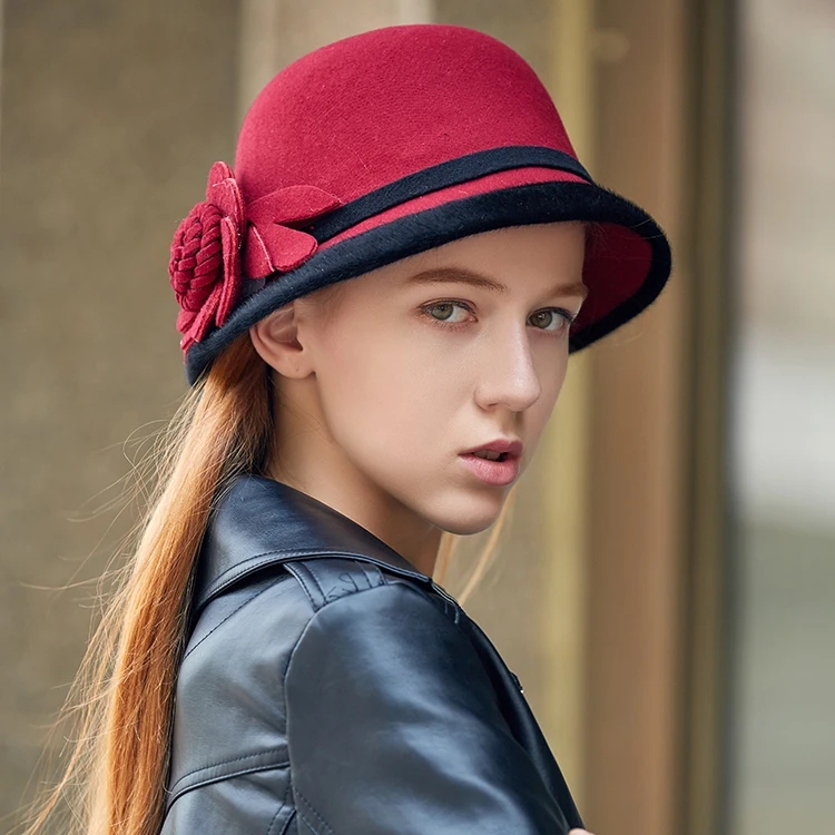 New Winter Women Floral Wool Cap Hats Fedoras Vintage Western Bucket Hats 10 Colors Warm Female Bowler Hats H3 
New Winter Women Floral Wool Cap Hats Fedoras Vintage Western Bucket Hats 10 Colors Warm Female Bowler Hats H3