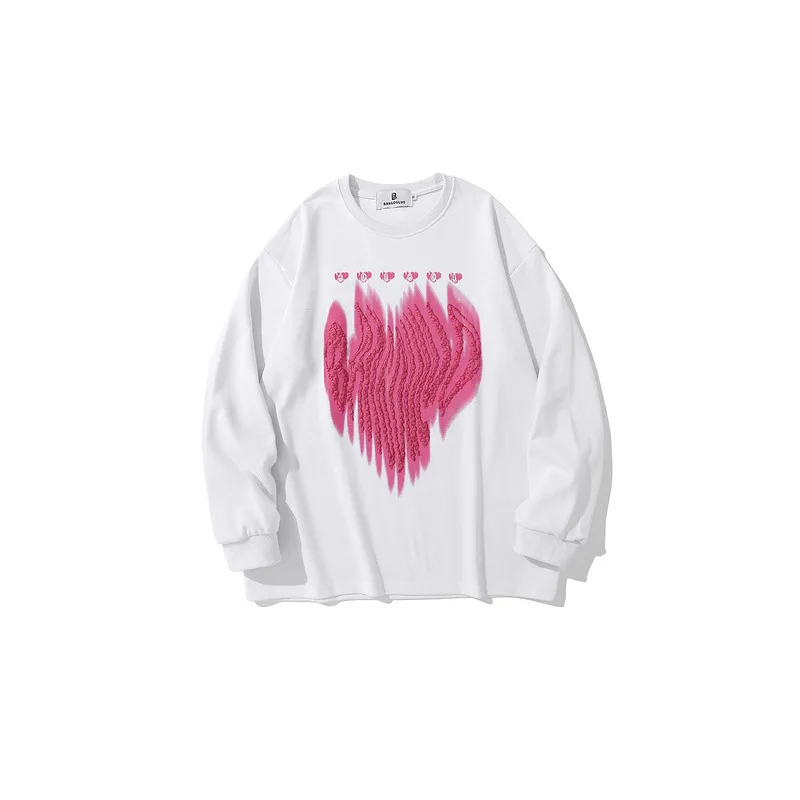 Fashion Heart Loose Sweatshirt Man Women Hip Hop Streetwear White Long Sleeve Print Sweatshirt Oversized Casual Outwear Tops
Fashion Heart Loose Sweatshirt Man Women Hip Hop Streetwear White Long Sleeve Print Sweatshirt Oversized Casual Outwear Tops