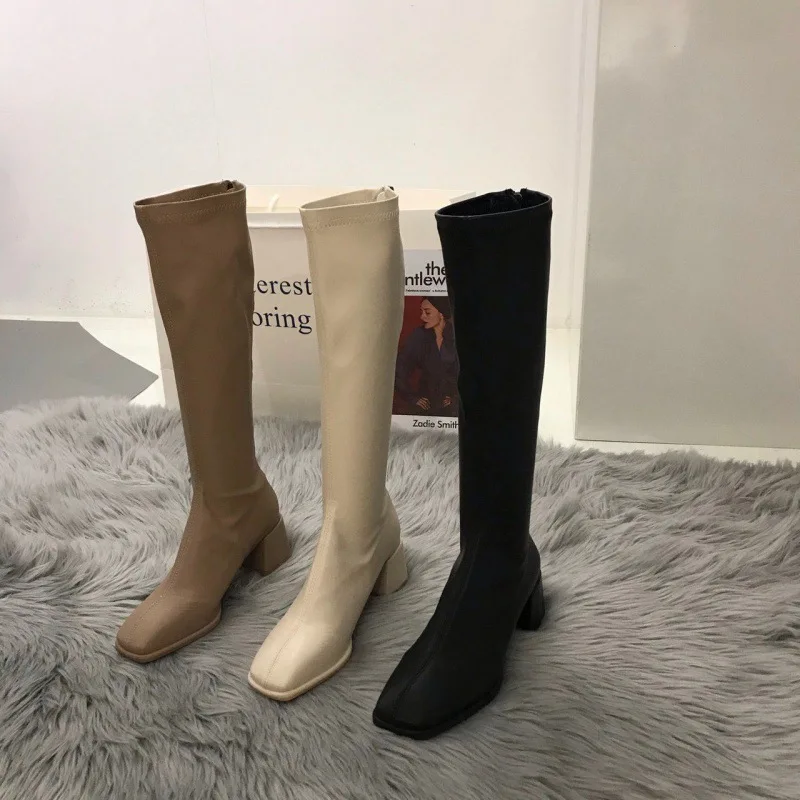2021 Hot sale high heel stretch thin Martin boots knight high boots spring and autumn single boots
2021 Hot sale high heel stretch thin Martin boots knight high boots spring and autumn single boots