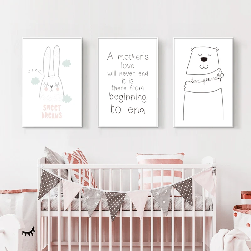 Cartton baby letter abbit bear Canvas Poster Lovely Baby Nordic white Wall Art Print Painting Pictures For Kids Room decor
Cartton baby letter abbit bear Canvas Poster Lovely Baby Nordic white Wall Art Print Painting Pictures For Kids Room decor
