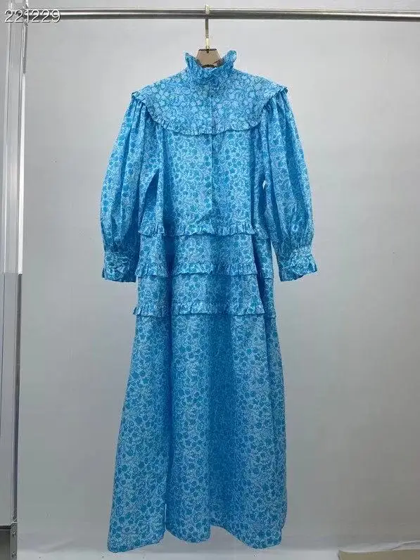 Fashion Runway Summer Long Sleeve Dress Women's Floral Print Elegant Party Holiday Long Loose Cotton Dress
Fashion Runway Summer Long Sleeve Dress Women's Floral Print Elegant Party Holiday Long Loose Cotton Dress