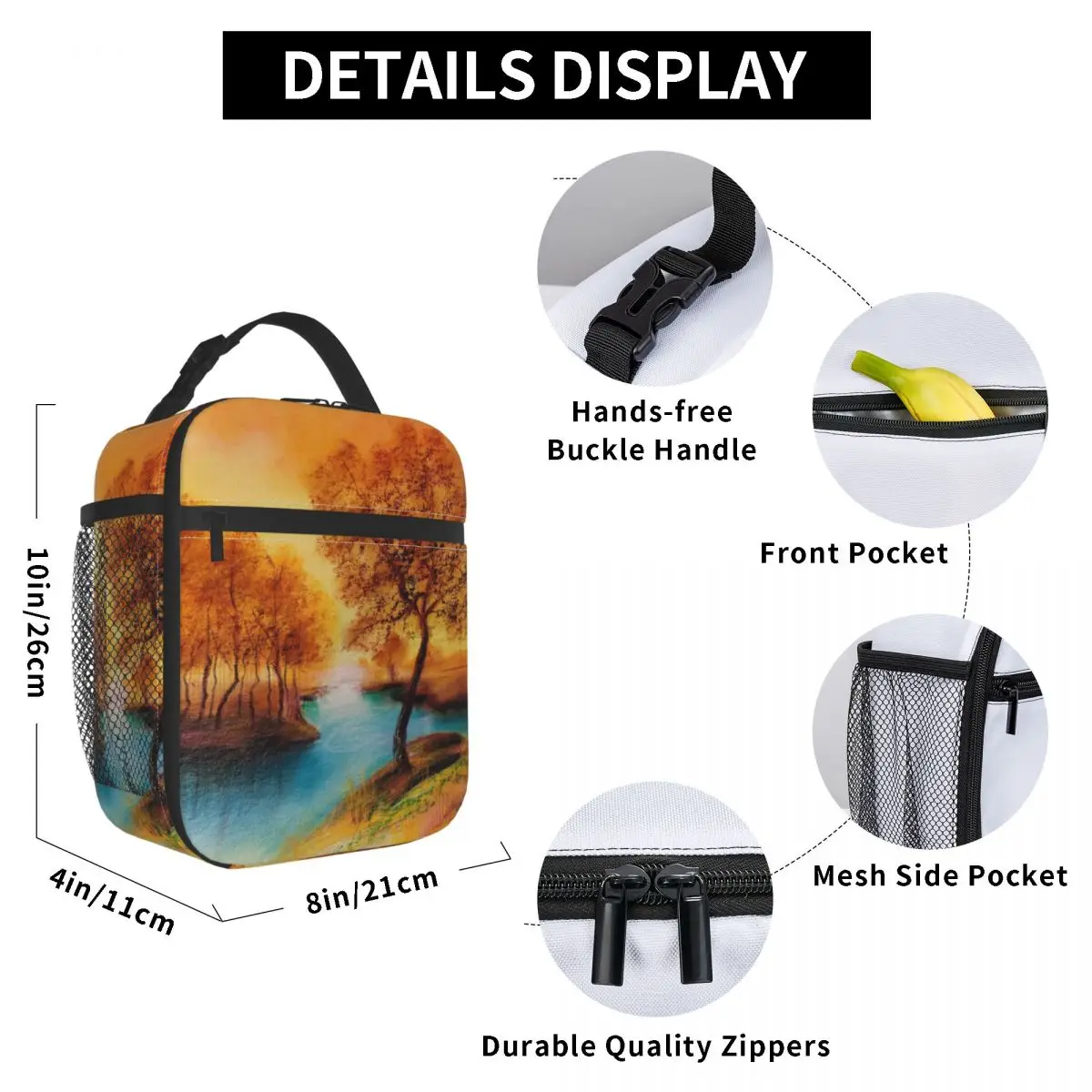 Yellow Oil Painting Landscape Lunch Bag for Women Men Large Insulated Lunch Box with Water Bottle Holder and Pockets
Yellow Oil Painting Landscape Lunch Bag for Women Men Large Insulated Lunch Box with Water Bottle Holder and Pockets