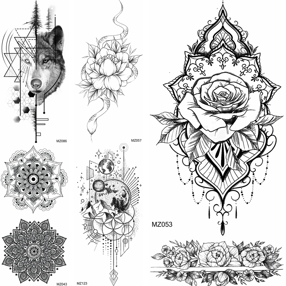 Lace Lotus Flower Temporary Tattoo Stickers Fake Jewels Black Henna Fake Tattoo Arm Peony Mandala Tatoo Legs Breast Legs Buddha
Lace Lotus Flower Temporary Tattoo Stickers Fake Jewels Black Henna Fake Tattoo Arm Peony Mandala Tatoo Legs Breast Legs Buddha