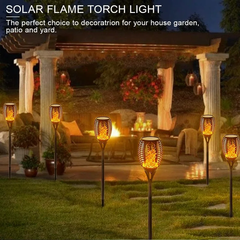 Solar Lights Outdoor Waterproof Flickering Flames Torches Lights Spotlights Landscape Decoration Lighting Auto on/Off Security
Solar Lights Outdoor Waterproof Flickering Flames Torches Lights Spotlights Landscape Decoration Lighting Auto on/Off Security