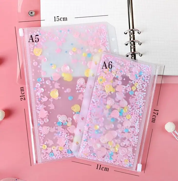 A6 PVC Notebook Pocket with 6 Holes Glitter Plastic Binder Inserts Pockets 6 Ring Loose Leaf Bags Filofax Zipper Envelopes #193
A6 PVC Notebook Pocket with 6 Holes Glitter Plastic Binder Inserts Pockets 6 Ring Loose Leaf Bags Filofax Zipper Envelopes #193
