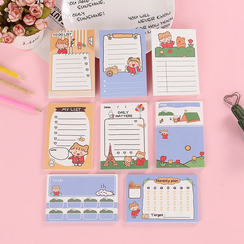 50Page Korean Creative Message Memo Pad Wholesale Exquisite Cartoon Sticky Note Stationery Office Notepad School Supplies Kawaii
50Page Korean Creative Message Memo Pad Wholesale Exquisite Cartoon Sticky Note Stationery Office Notepad School Supplies Kawaii