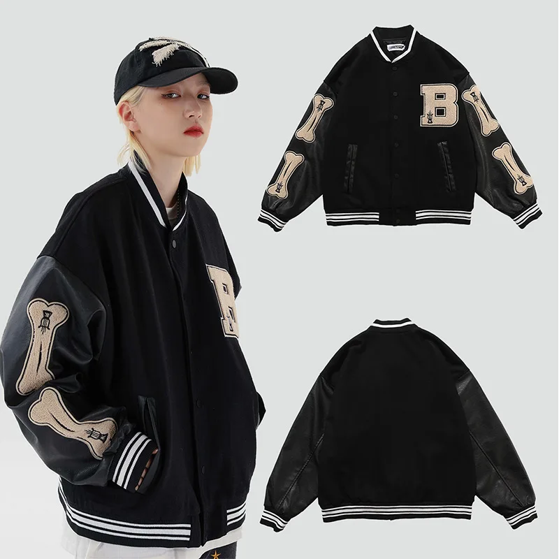 Womens Coats and Jackets High Street Hip Hop Baseball Uniforms Street Casual Coat Loose Stitching Jacket Tops 2021 Autumn New
Womens Coats and Jackets High Street Hip Hop Baseball Uniforms Street Casual Coat Loose Stitching Jacket Tops 2021 Autumn New