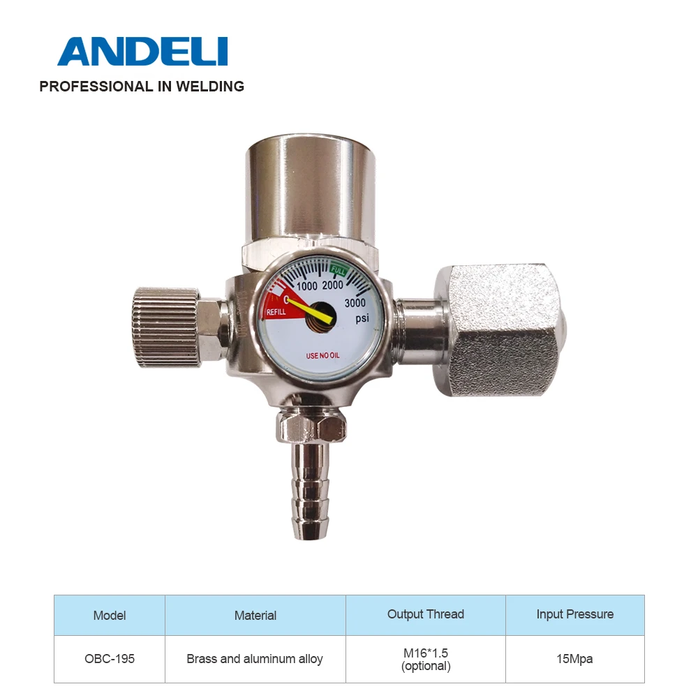 ANDELI OBC 195 сварочный газовый счетчик регулятор Давления Аргона с защитой от