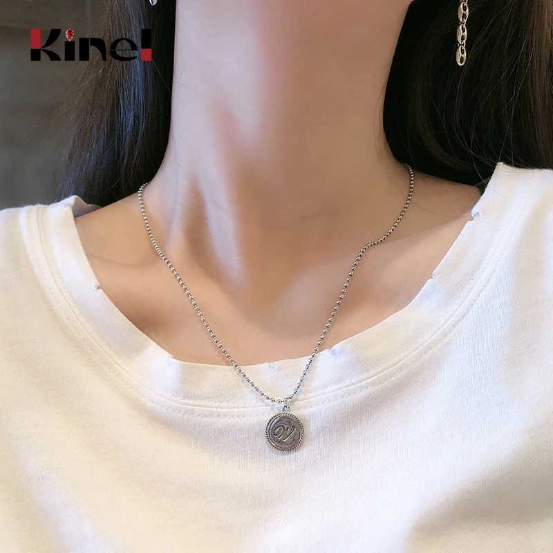 Kinel Silver 925 Letter Round Pendant Necklace Female Luxury Brand Jewelry Necklaces 925 Sterling Silver Bijoux
Kinel Silver 925 Letter Round Pendant Necklace Female Luxury Brand Jewelry Necklaces 925 Sterling Silver Bijoux