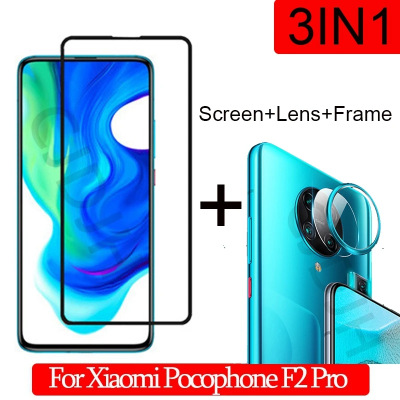Рамка 3 в 1 + камера протектор экрана для Xiaomi Poco F2 Pro закаленное стекло на Pocophone