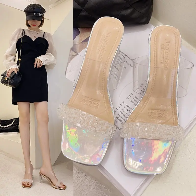 Women Sandals Transparent Heels Chunky High Pumps Narrow Band Women Slides Peep Toe Summer Ladies Shoes 7cm Size 35-42
Women Sandals Transparent Heels Chunky High Pumps Narrow Band Women Slides Peep Toe Summer Ladies Shoes 7cm Size 35-42