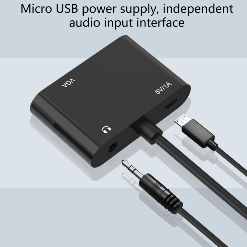 Video Converter Cable 2 in 1 VGA to HDMI-compatible + VGA Adapter with Dual Interfaces 1080P Micro USB for PC Laptop TV
Video Converter Cable 2 in 1 VGA to HDMI-compatible + VGA Adapter with Dual Interfaces 1080P Micro USB for PC Laptop TV