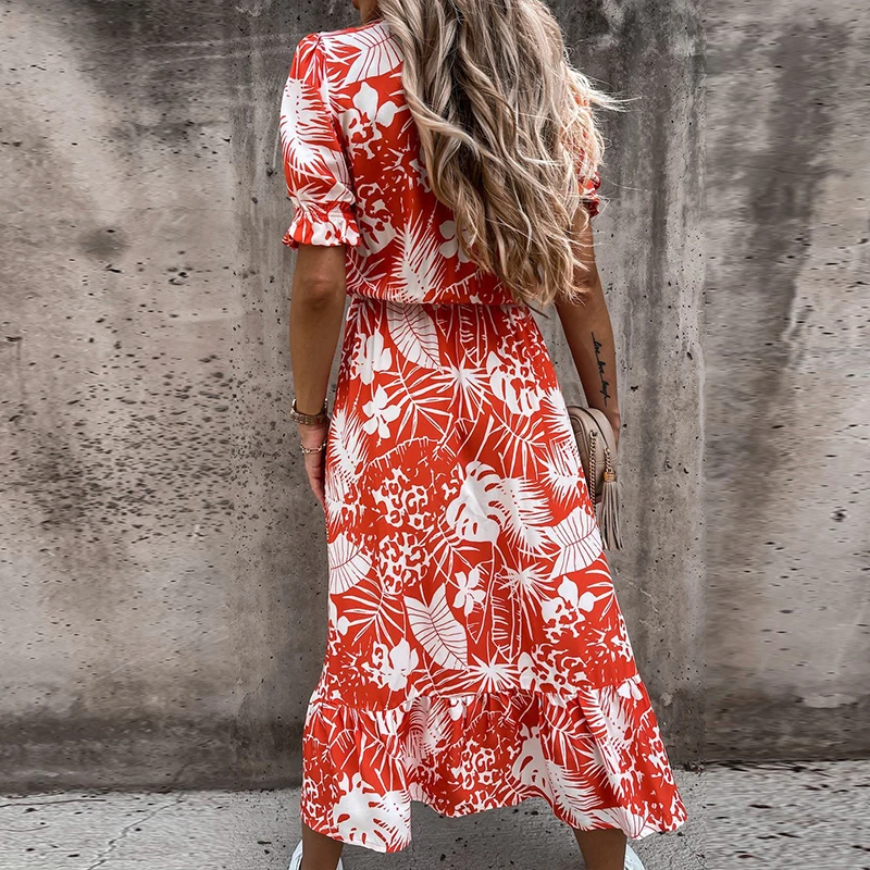 Elegant Gorgeous Floral Print Party Dress Women 2021 Summer V Neck Button Split Long Dress Ladies Short Sleeve A-Line Maxi Dress
Elegant Gorgeous Floral Print Party Dress Women 2021 Summer V Neck Button Split Long Dress Ladies Short Sleeve A-Line Maxi Dress