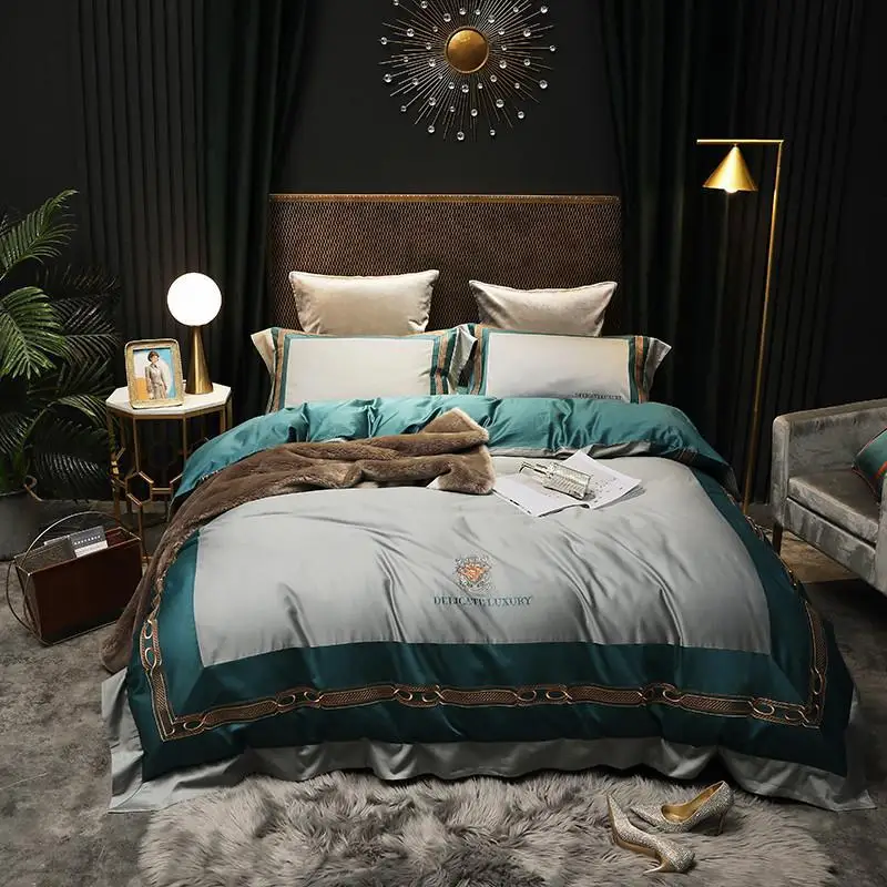 J5 New Jpcs Egyptian cotton Duvet Cover Sets King Queen Size Bedding Sets Pillowcases luxury embroidery bed cover Bed Linen
J5 New Jpcs Egyptian cotton Duvet Cover Sets King Queen Size Bedding Sets Pillowcases luxury embroidery bed cover Bed Linen