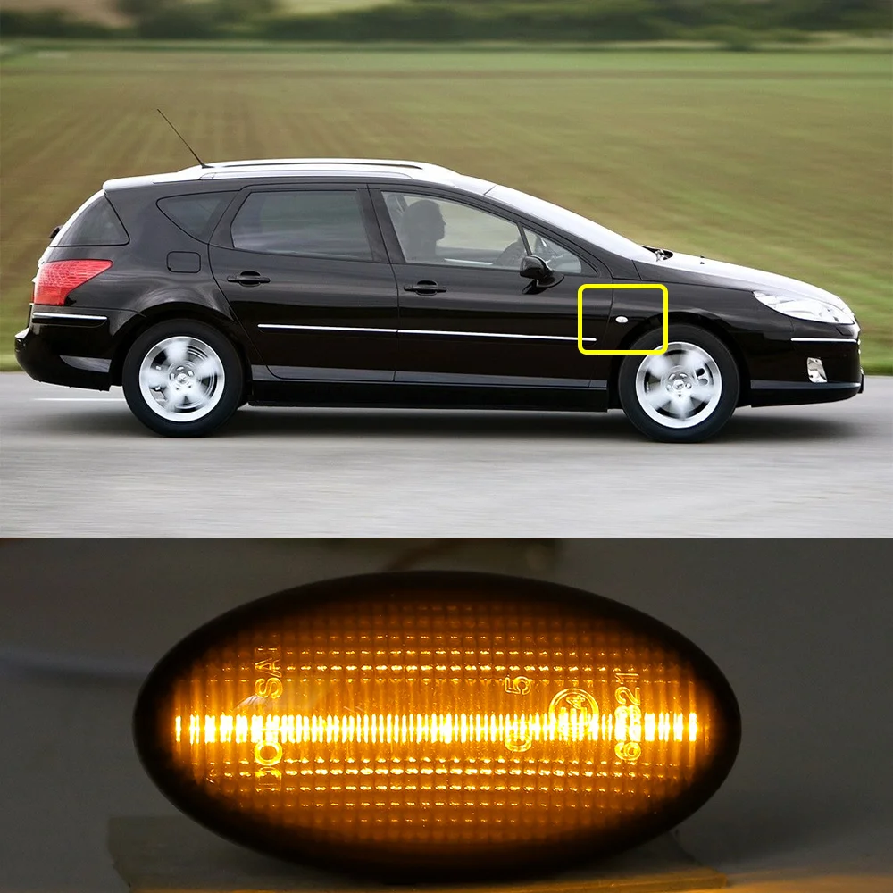 

2x Smoked LED Side Marker Light Lamps For Peugeot 107 108 206+ 307 407 607 Partner I II CITROEN C1 C2 C3 C4 C5 C6 JUMPY Toyota