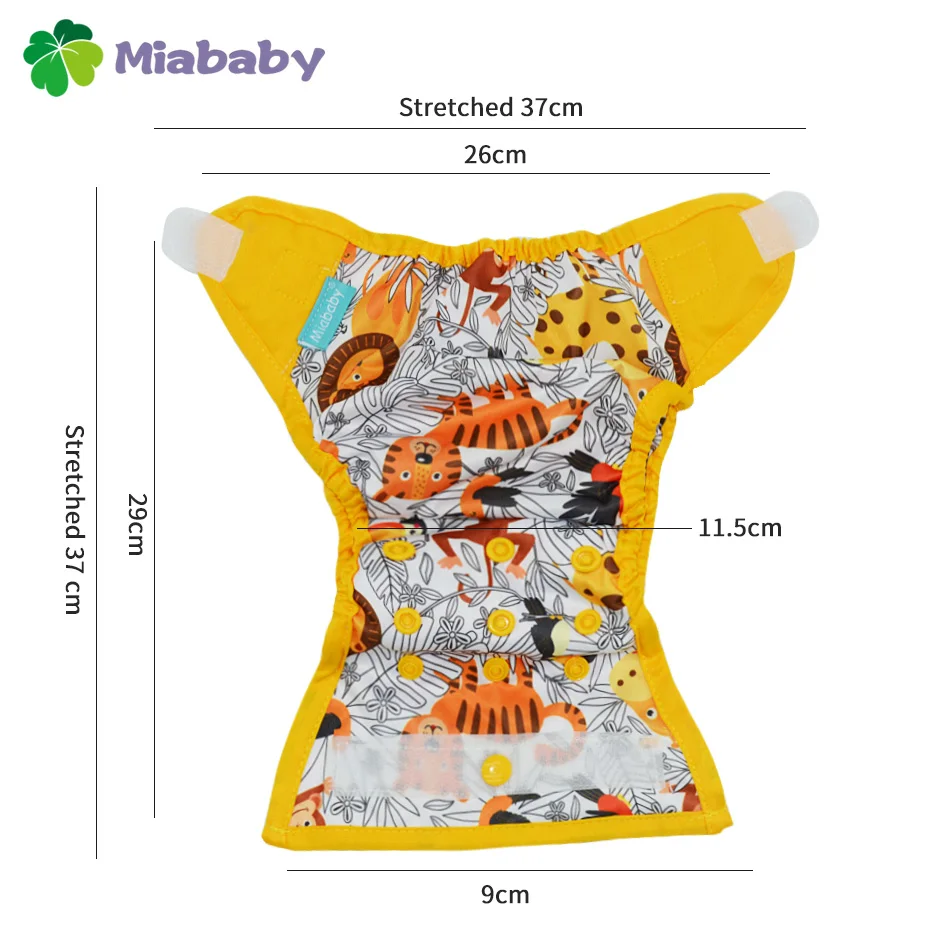 Miababy 4 шт. чехол для детской подгузника экологически чистый моющийся тканевый