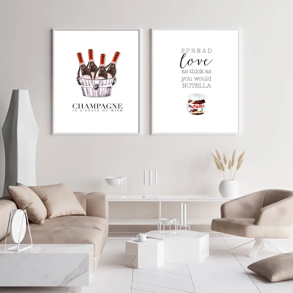 Fashion Abstract Poster champagne Nutella Canvas Painting Nordic Art Print Modern Quotes Wall Picture For Living Room Home Decor
Fashion Abstract Poster champagne Nutella Canvas Painting Nordic Art Print Modern Quotes Wall Picture For Living Room Home Decor