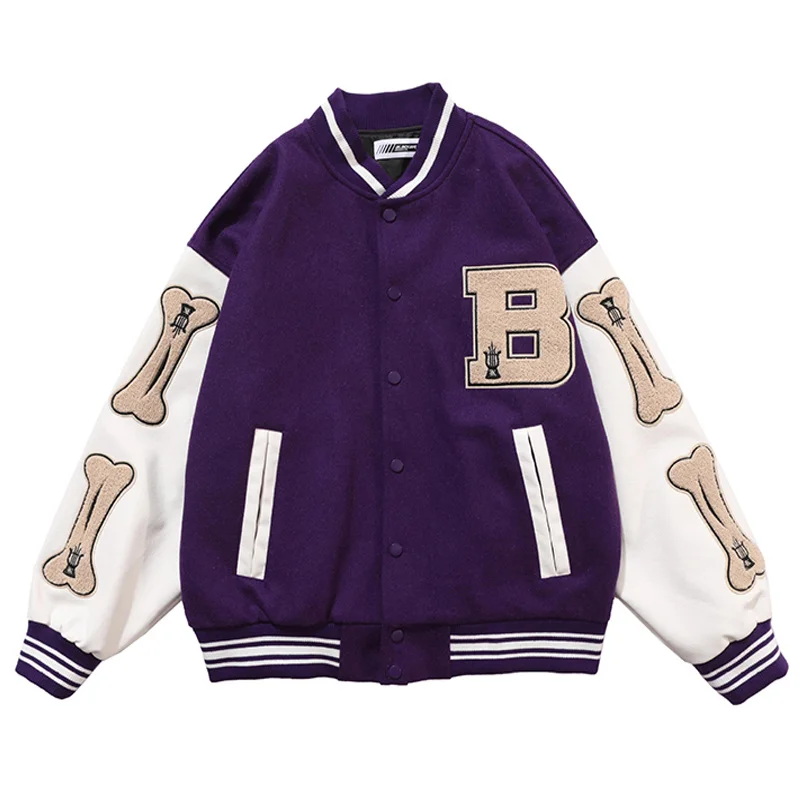 Men's Oversize Hip Hop Baseball Jacket Coats Women Embroidery Furry Bone Letter Patchwork Optional Harajuku College Bomber Coats
Men's Oversize Hip Hop Baseball Jacket Coats Women Embroidery Furry Bone Letter Patchwork Optional Harajuku College Bomber Coats