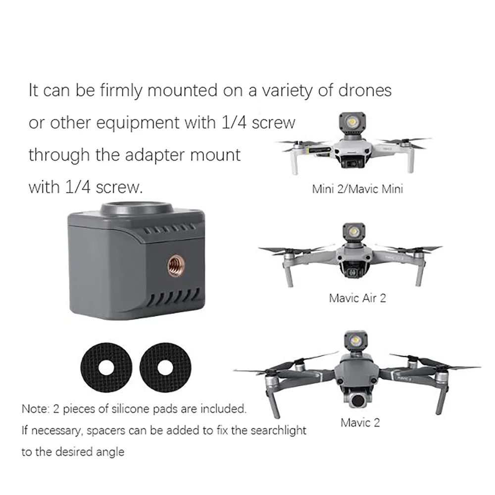 Night Light Searchlight Flashlight Anti-Lost Fill Lamp Adapter Mount Bracket for DJI Mavic 2/ Mini2/ Mavic Air2 Accessories
Night Light Searchlight Flashlight Anti-Lost Fill Lamp Adapter Mount Bracket for DJI Mavic 2/ Mini2/ Mavic Air2 Accessories