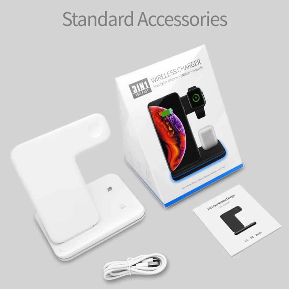 ALLOYSEED Z5 3 in 1 Wireless Charger Stand for Apple Watch iWatch Airpods Headphones Charging Dock Station
ALLOYSEED Z5 3 in 1 Wireless Charger Stand for Apple Watch iWatch Airpods Headphones Charging Dock Station