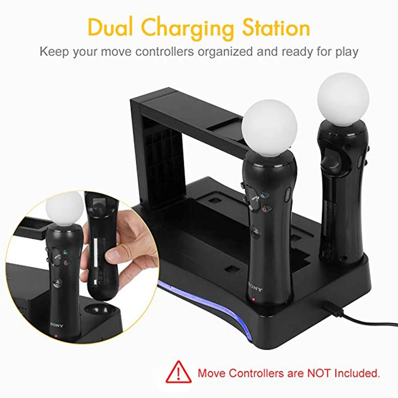 Dock Charging Battery Charger For Sony Play Station Playstation PS 4 VR Glasses Viar Helmet PSVR PS4 Move Motion Game Controller |