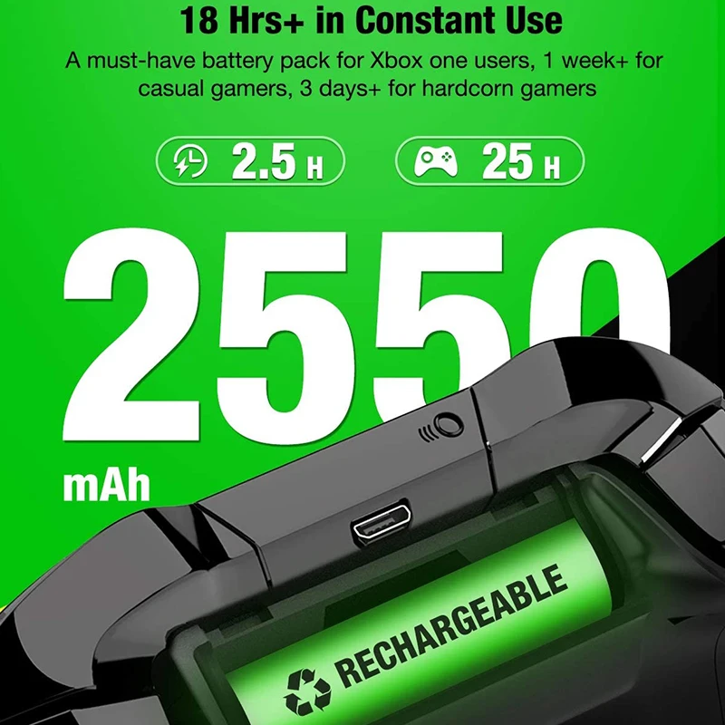 2 Pcs 2550mAh Battery for Xbox One / Xbox One S/Xbox One X/Xbox Series X/S/ Elite Wireless Controller Gamepads and USB Charger
2 Pcs 2550mAh Battery for Xbox One / Xbox One S/Xbox One X/Xbox Series X/S/ Elite Wireless Controller Gamepads and USB Charger